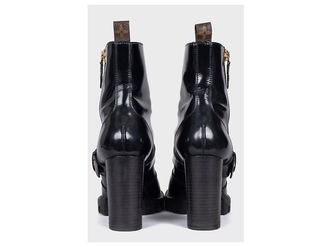 Botines Louis Vuitton Star Trail de cuero negro Sz.37 de segunda mano - vista 4