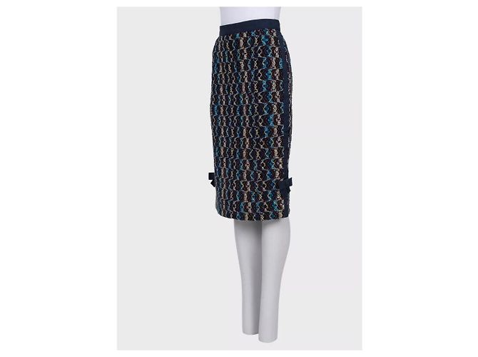 Gonna midi in lana blu Louis Vuitton Sz.36 usata - vista 2