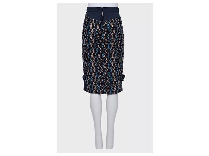 Gonna midi in lana blu Louis Vuitton Sz.36 usata - vista 3