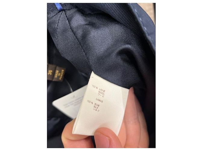 Gonna midi in lana blu Louis Vuitton Sz.36 usata - vista 5