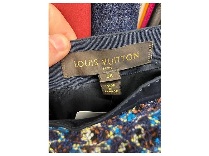 Gonna midi in lana blu Louis Vuitton Sz.36 usata - vista 6