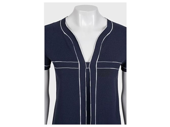 T-shirt in cotone blu Chanel Sz.38 usata - vista 4
