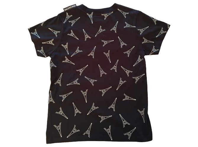 Balenciaga Camiseta Jersey Torre Eiffel Negra - vista 2