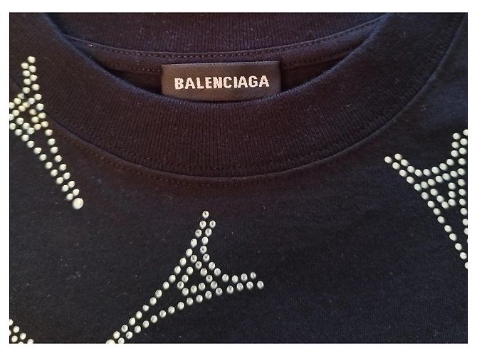 Balenciaga Camiseta Jersey Torre Eiffel Negra - vista 3
