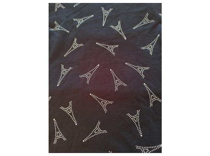 Balenciaga Camiseta Jersey Torre Eiffel Negra - vista 4