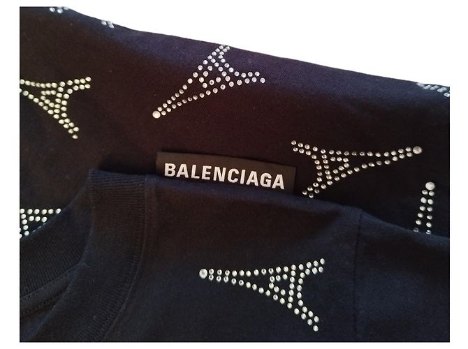 Balenciaga Camiseta Jersey Torre Eiffel Negra - vista 5