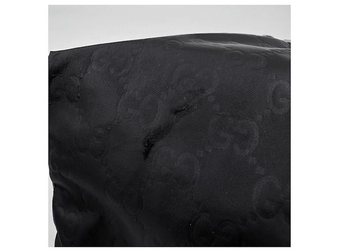 Saco Tote Gucci em nylon preto e couro - vista 3