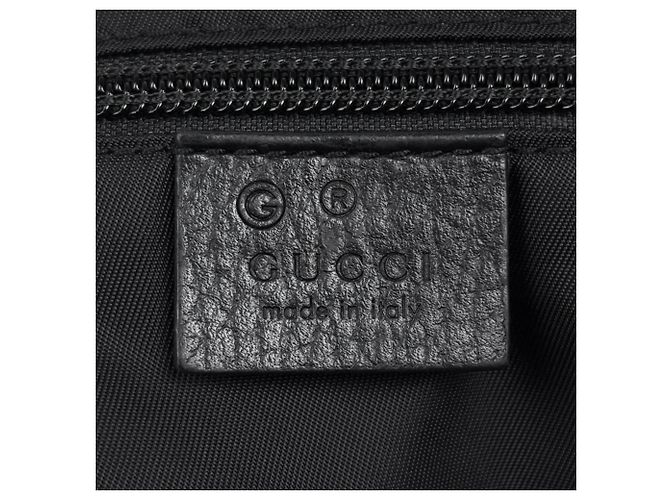 Saco Tote Gucci em nylon preto e couro - vista 9