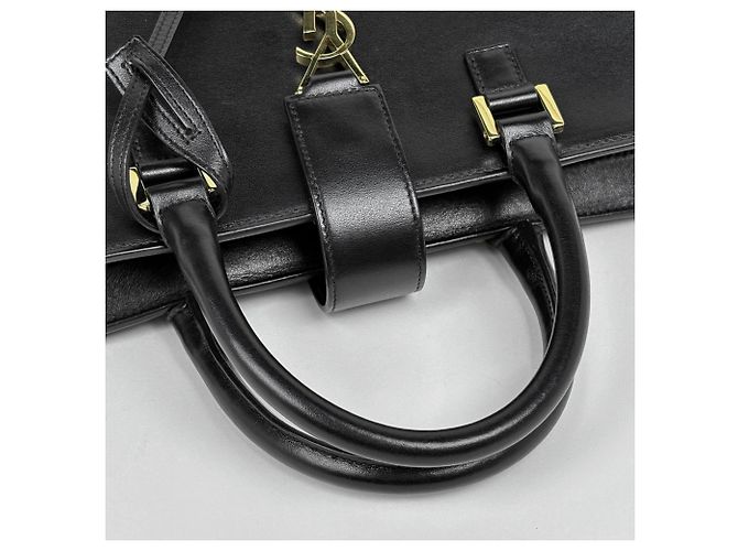 Autre Marque Borsa a mano in pelle nera Saint Laurent - vista 9