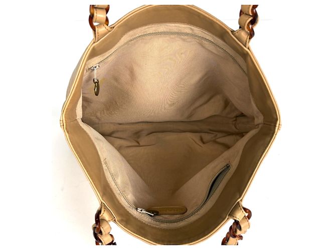 Borsa Tote Chanel in pelle beige - vista 11