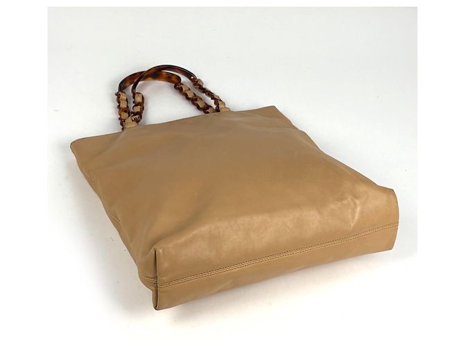 Borsa Tote Chanel in pelle beige - vista 2