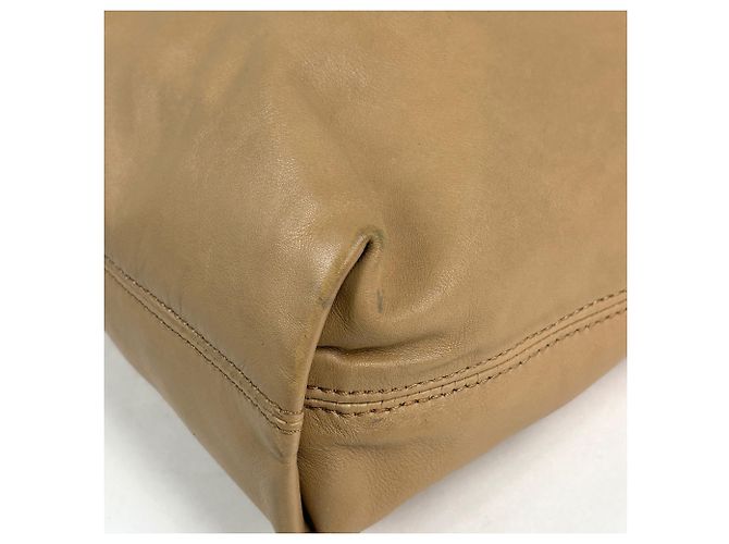 Borsa Tote Chanel in pelle beige - vista 3
