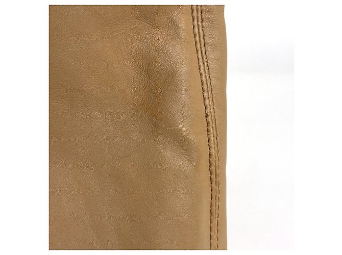 Borsa Tote Chanel in pelle beige - vista 5