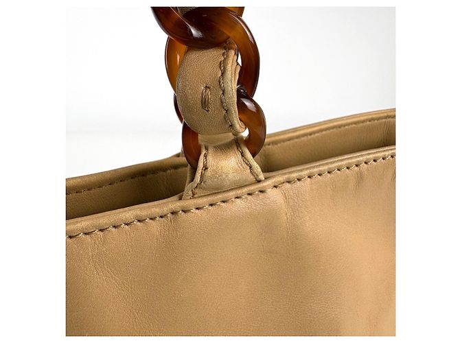 Borsa Tote Chanel in pelle beige - vista 6