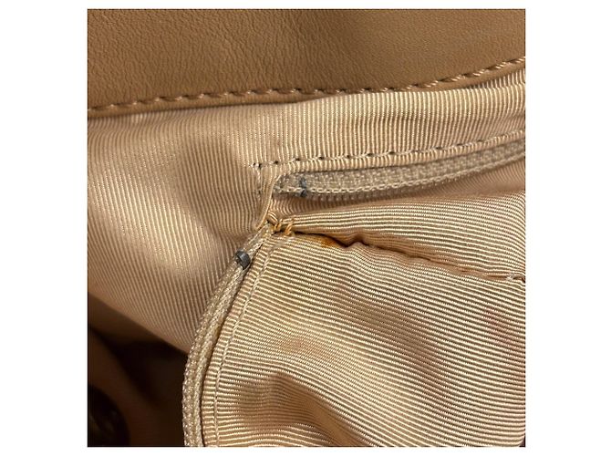 Borsa Tote Chanel in pelle beige - vista 8