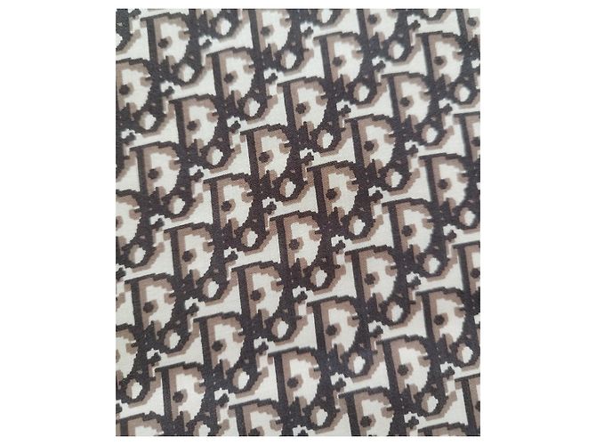 Lenço de seda Dior Monogram castanho e bege - vista 4
