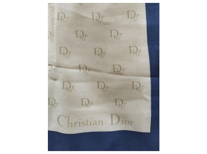 Lenço de seda monograma Christian Dior - Azul e Bege - vista 2