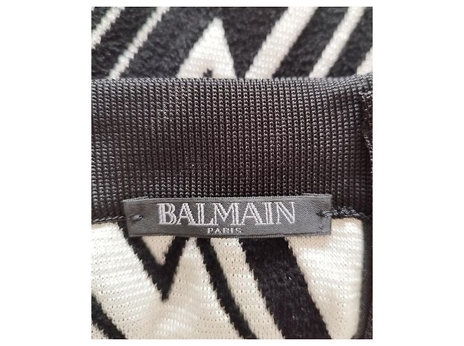Balmain Gonna Corta Zigzag Nera e Bianca - vista 3