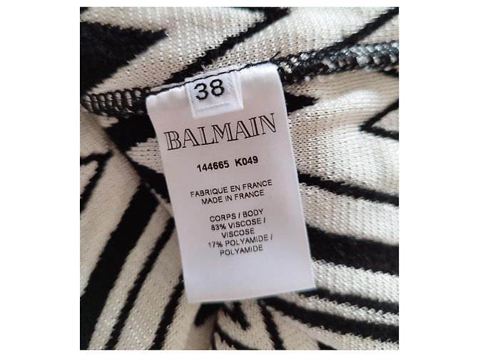 Balmain Gonna Corta Zigzag Nera e Bianca - vista 4