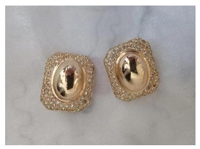 Christian Dior orecchini placcati oro con strass - vista 11