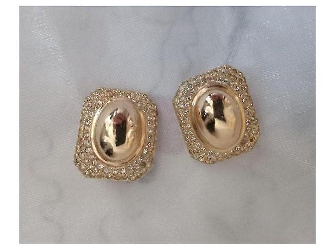 Christian Dior orecchini placcati oro con strass - vista 2