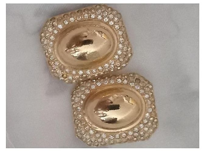 Christian Dior orecchini placcati oro con strass - vista 5