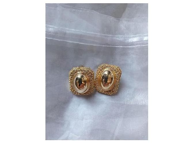 Christian Dior orecchini placcati oro con strass - vista 7