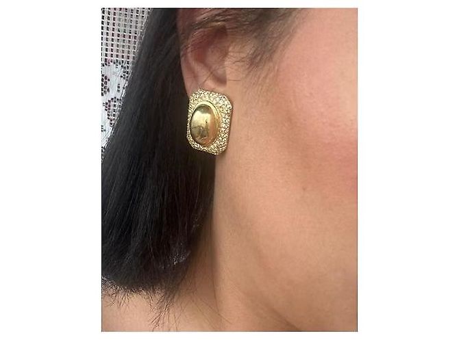Christian Dior orecchini placcati oro con strass - vista 9