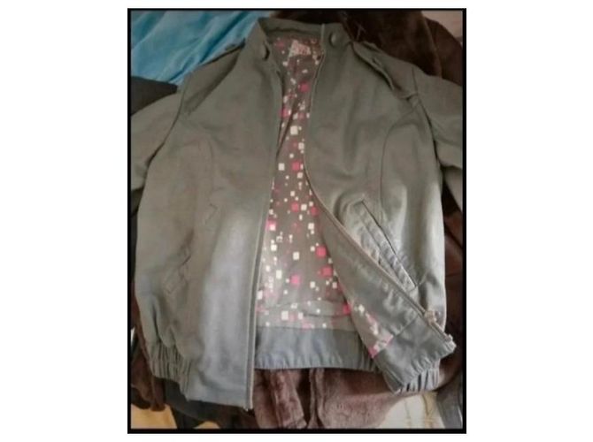 Autre Marque Roxy Graue Lammleder Bomberjacke - Ansicht 2
