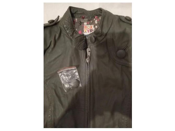 Autre Marque Roxy Graue Lammleder Bomberjacke - Ansicht 3