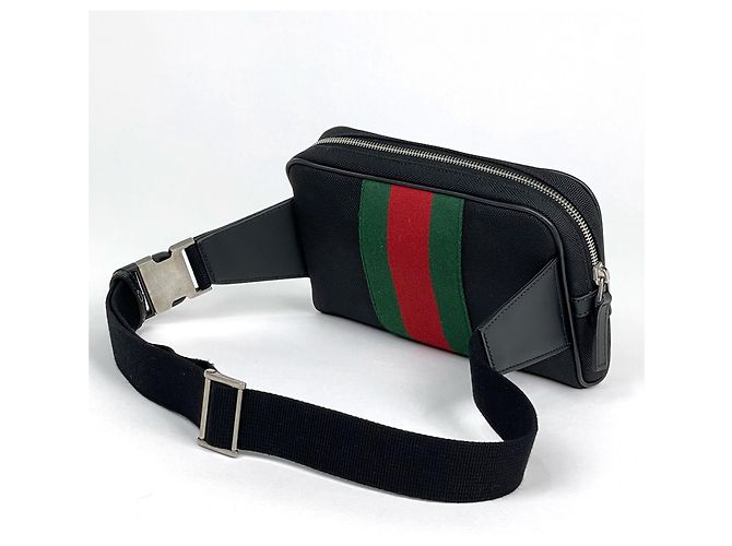 Borsa a tracolla Gucci Sherry Line Web in tela nera - vista 2
