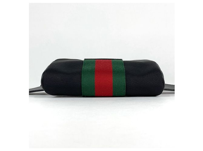 Borsa a tracolla Gucci Sherry Line Web in tela nera - vista 3