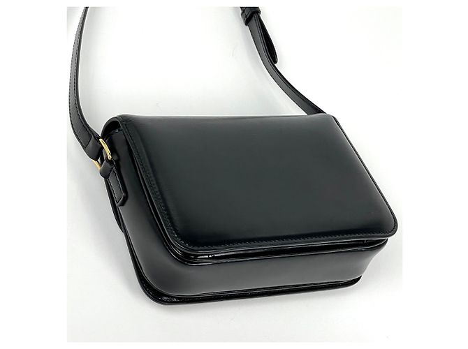 Céline Borsa a spalla Celine CELINE Teen Triomphe in pelle nera - vista 2