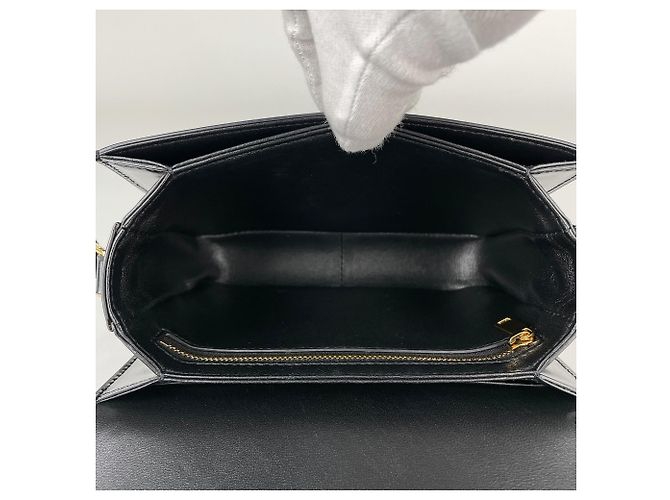 Céline Borsa a spalla Celine CELINE Teen Triomphe in pelle nera - vista 9