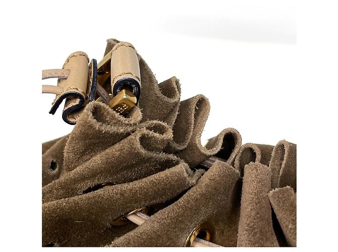 Fendi Handtasche aus braunem Leder und Wildleder - Ansicht 4