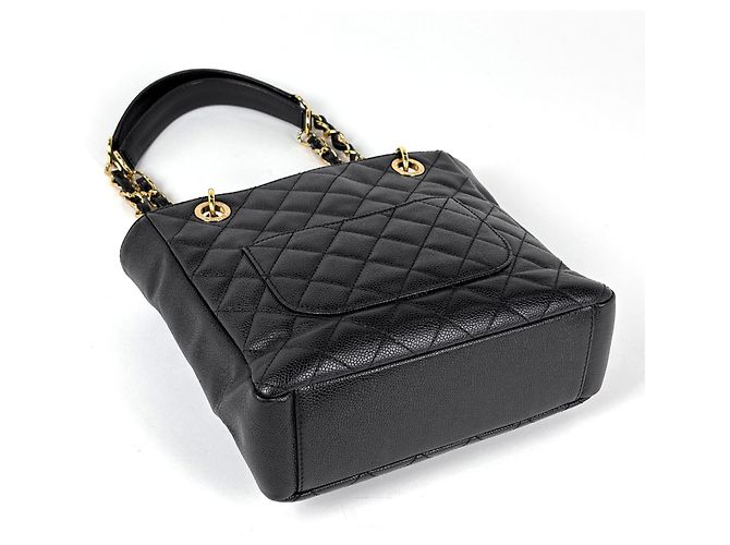 Chanel Tote Bag aus schwarzem genarbtem Kalbsleder - Ansicht 2