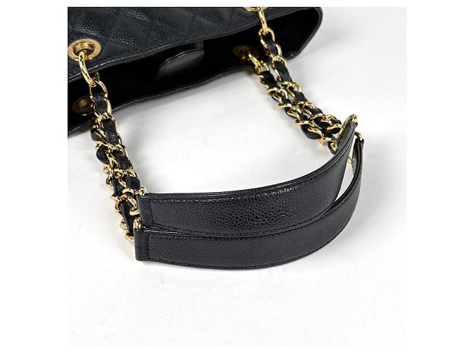 Chanel Tote Bag aus schwarzem genarbtem Kalbsleder - Ansicht 5