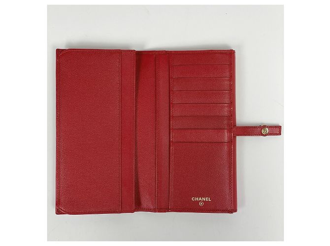 Cartera larga de Chanel en piel roja - vista 7