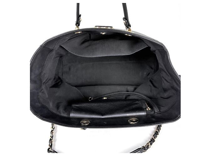 Chanel Tote Bag aus schwarzem Leder - Ansicht 8