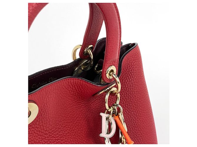 Borsa Christian Dior Diorissimo in pelle rossa - vista 5