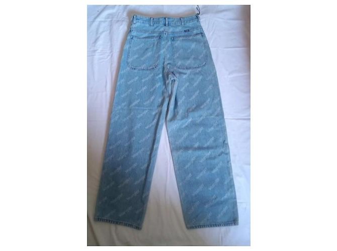 Autre Marque Wrangler Jean Barrel High Rise Monograma en Denim Azul - vista 2