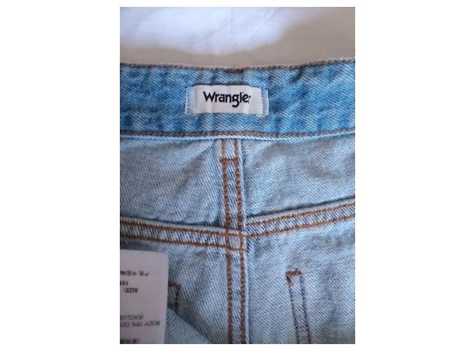 Autre Marque Wrangler Jean Barrel High Rise Monograma en Denim Azul - vista 5