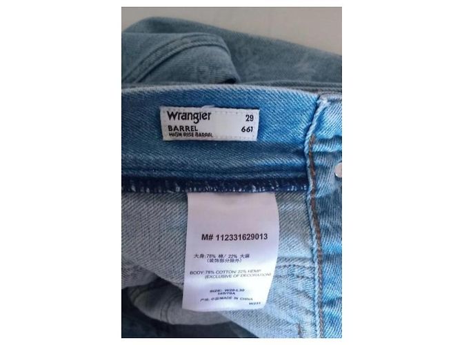 Autre Marque Wrangler Jean Barrel High Rise Monograma en Denim Azul - vista 6