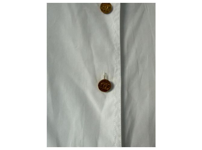 Chanel Camicia Bianca C Collection Bottoni Dorati CC - vista 3