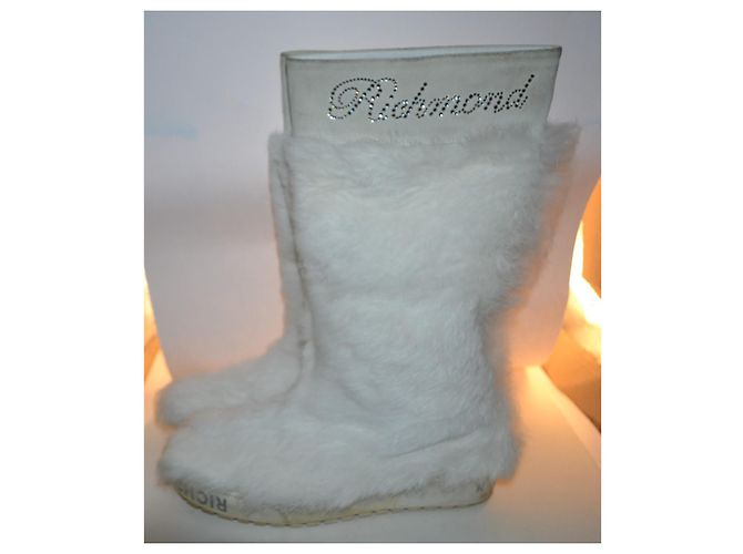 John Richmond Richmond Pelzstiefel Weiß - Ansicht 2