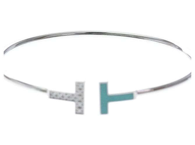 Autre Marque Bangles Tiffany T Wire con diamanti e turchese - vista 5