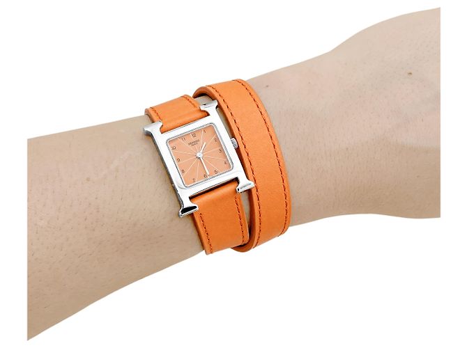 Reloj para Mujer Hermès, "Heure H", acero, esfera naranja. - vista 5