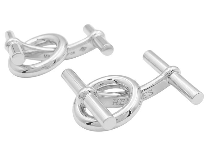 Gemelos Hermès, "Chaîne d'Ancre", plata. - vista 2