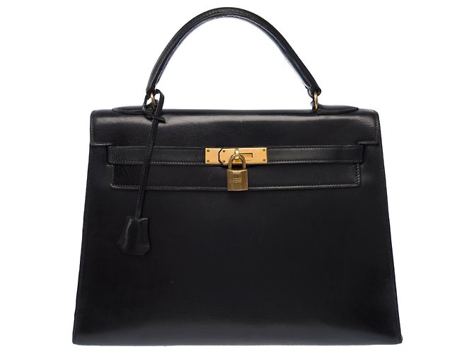 Hermès HERMES Kelly 32 Tasche aus dunkelblauem Leder - 104022 - Ansicht 2
