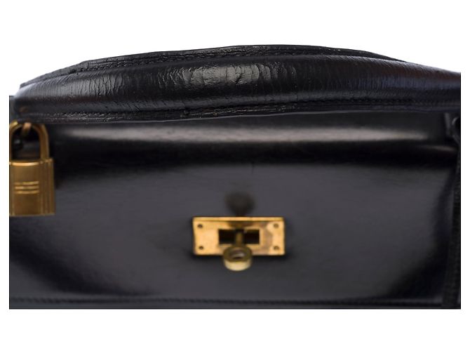 Hermès HERMES Kelly 32 Tasche aus dunkelblauem Leder - 104022 - Ansicht 9